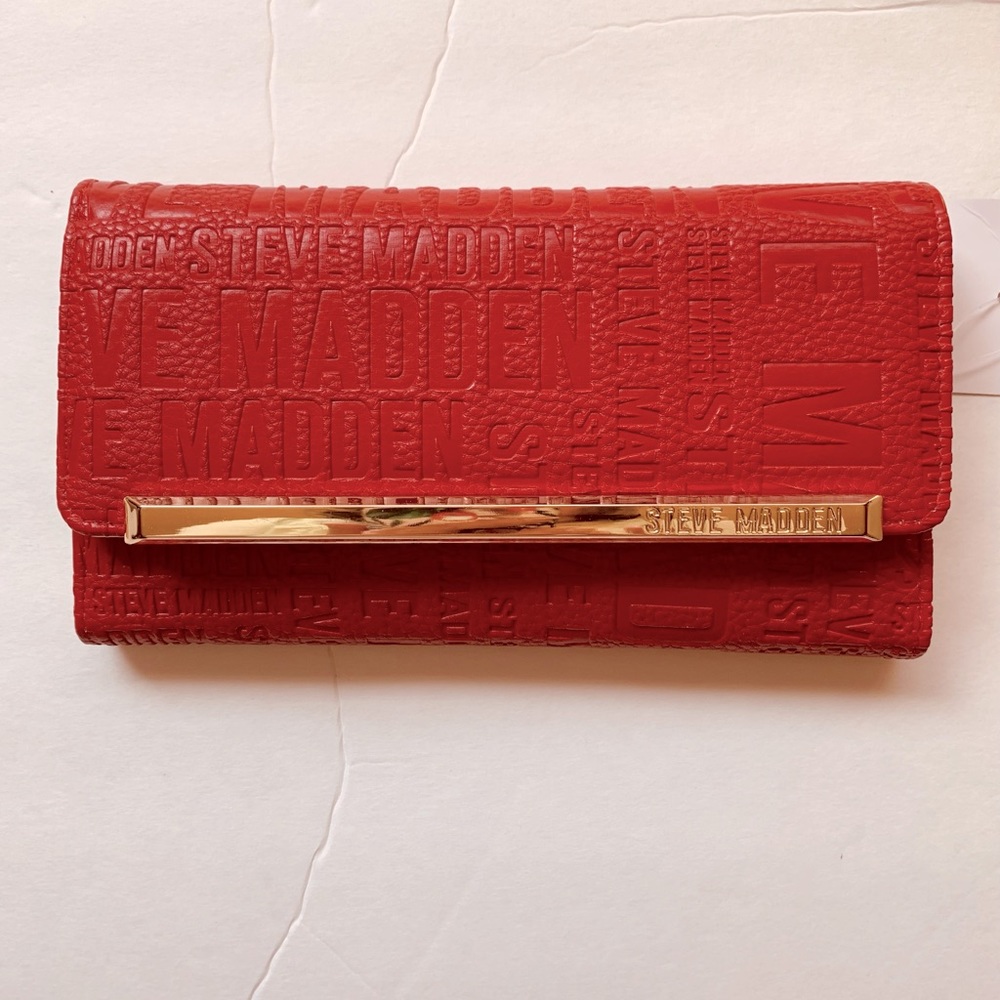 Steve Madden Tri-Fold Wallet, Red, NWT
